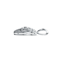 Sterling Silver Semi Mount Pendant Setting Round RD 3.5mm Filigree Heart Theme - Syzjewelry
