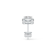 Sterling Silver Semi Mount Earrings Setting Round RD 4x4mm Stud Halo - Syzjewelry