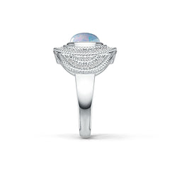 Sterling Silver Semi Mount Ring Setting Round RD 8x8mm Cabochon DHJ