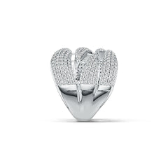 Sterling Silver Cluster Cocktail Ring with White Topaz or Moissanite DHJ
