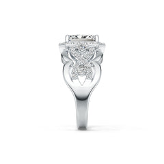Sterling Silver Semi Mount Ring Setting Emerald OCT 8X6mm Crisscross Swirl Shank Syzjewelry