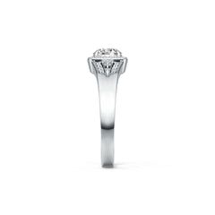 Sterling Silver Semi Mount Ring Setting Round RD 6.5x6.5mm Halo Split Shank DHJ