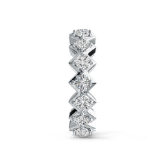 Sterling Silver Full Enternity Band Ring Engagement Wedding 5mm Band RD 3x3mm DHJ
