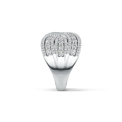 Sterling Silver Ring Multi-Row Crossover with White Topaz or Moissanite - Syzjewelry