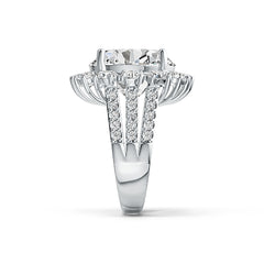 Sterling Silver Semi Mount Ring Setting Oval 14X12mm Split Shank Halo - Syzjewelry