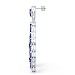 Sterling Silver Royal Blue Sapphire Earrings Pear PE 7X5mm