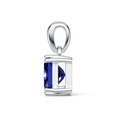 Sterling Silver Royal Blue Sapphire Pendant Necklance Emerald OCT 8X8mm