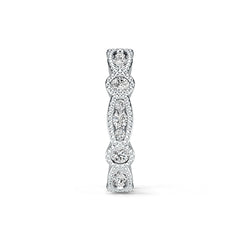Sterling Silver Eternity Band Ring with White Topaz or Moissanite DHJ