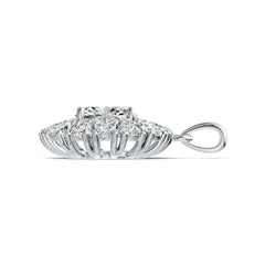 Sterling Silver Semi Mount Pendant Setting Oval OV 9X7mm PE 4x3mm Double Halo DHJ