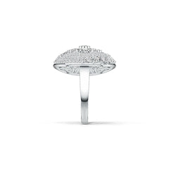 Sterling Silver Cluster Cocktail Ring with White Topaz or Moissanite - Syzjewelry