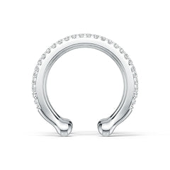 Sterling Silver Earrings Ear Cuffs with White Topaz or Moissanite DHJ