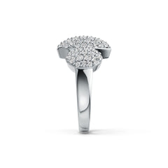 Sterling Silver Oval-Shaped Cocktail Ring with White Topaz or Moissanite DHJ