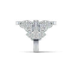 Sterling Silver Ring Crown Theme with White Topaz or Moissanite DHJ