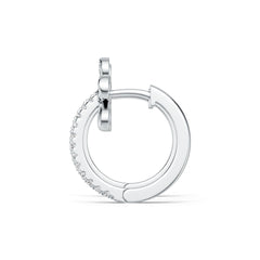 Sterling Silver Hoop Earrings with White Topaz or Moissanite Flower Theme Syzjewelry