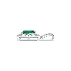 Sterling Silver Semi Mount Pendant Setting Emerald OCT 10X8mm DHJ