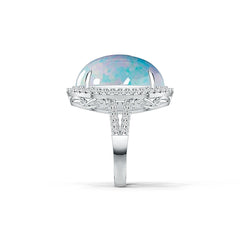 Sterling Silver Semi Mount Ring Setting Oval OV 24X19mm Cabochon DHJ
