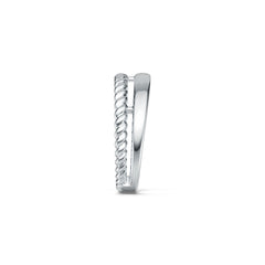 Sterling Silver Ring Double Band Twisted Rope Theme DHJ