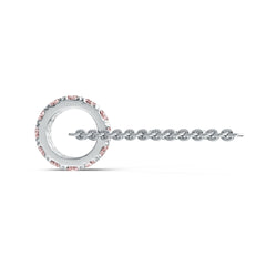 Sterling Silver Circular-Shaped Pendant with White Topaz or Moissanite Syzjewelry