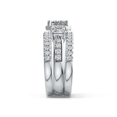 Sterling Silver Semi Mount Ring Setting Princess SQ 5X5mm SQ 4X4mm DHJ