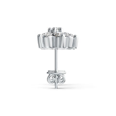 Sterling Silver Earrings with White Topaz or Moissanite Star Theme DHJ
