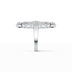 Sterling Silver Semi Mount Ring Setting Pear PE 6X4mm RD 4.5x4.5mm DHJ