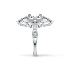 Sterling Silver Semi Mount Ring Setting Round RD 8x8mm  Baguette BAG 6x3mm DHJ