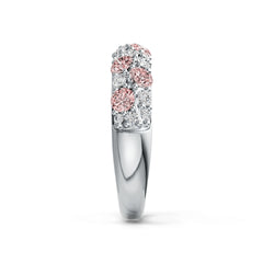 Sterling Silver Pave Set Wide Band Ring with White Topaz or Moissanite Syzjewelry