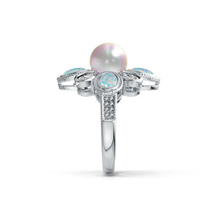 Sterling Silver Semi Mount Ring Setting Round RD 9x9mm Ov Cab 6X4mm PE 5X3mm DHJ