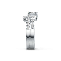 Sterling Silver Semi Mount Ring Setting Princess SQ 6x6mm with White Topaz DHJ