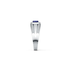 Men's Platinum CVD Diamond Ring Round RD 6x6mm Unisex Ring
