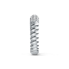 Sterling Silver Half Enternity Band Ring with Rope Band with White Topaz or Moissanite DHJ