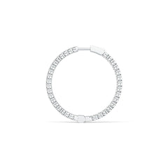 Sterling Silver Hoop Earrings with White Topaz or Moissanite - Syzjewelry