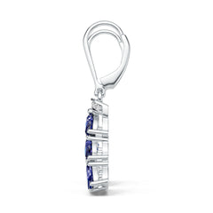 Sterling Silver Royal Blue Sapphire Chandelier Earrings Pear PE 5x3mm
