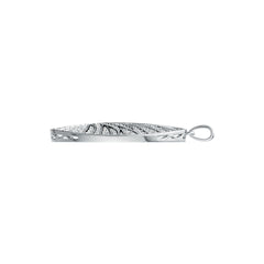 Sterling Silver Pendant with White Topaz or Moissanite Oval-Shaped DHJ