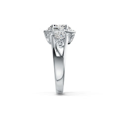 Sterling Silver Semi Mount Ring Setting Oval OV 9X7mm RD 4X4mm Syzjewelry