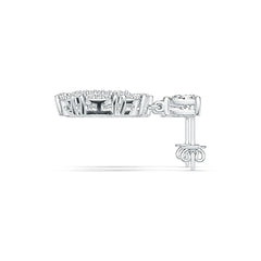 Sterling Silver Semi Mount Earrings Setting Pear PE 6X4mm with White Topaz DHJ