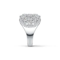 Sterling Silver Scalloped Cocktail Ring with White Topaz or Moissanite - Syzjewelry
