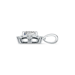 Sterling Silver Semi Mount Pendant Setting Cushion CU 12X10mm White Topaz Syzjewelry