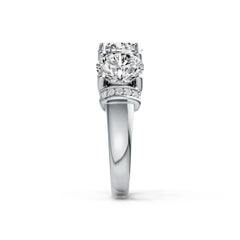 Sterling Silver Semi Mount Ring Setting Round RD 7X7mm with White Topaz DHJ