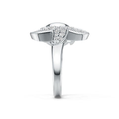 Sterling Silver Semi Mount Ring Setting Round RD 8x8mm with White Topaz DHJ