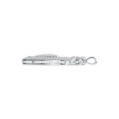 Sterling Silver Pendant Heart with Bow Theme with White Topaz or Moissanite - Syzjewelry