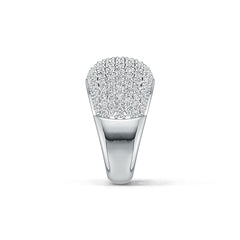 Sterling Silver Pave Dome Ring with White Topaz or Moissanite - Syzjewelry