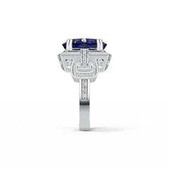 Sterling Silver Semi Mount Ring Setting Cushion CU 12X12mm with White Topaz - Syzjewelry