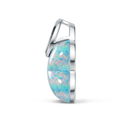 Sterling Silver Opal Pendant 16x14mm