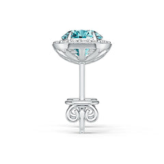 Sterling Silver Semi Mount Earrings Setting Round RD 6x6mm Halo Stud DHJ