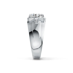 Men's 10K Gold CVD Diamond Ring Oval OV 10X8mm Double Prongs