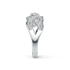 Sterling Silver Ring Braided Stackable Theme in White Topaz or Moissanite DHJ