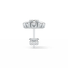 Sterling Silver Earrings Snowflake Theme with White Topaz or Moissanite - Syzjewelry