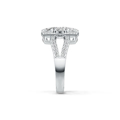 Sterling Silver Semi Mount Ring Setting Oval OV 6X4mm with White Topaz - Syzjewelry