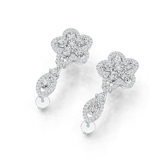 Sterling Silver Semi Mount Earrings Setting Oval OV 5X3mm with White Topaz Syzjewelry